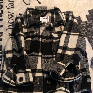 Old Navy Kids Plaid Jean Jacket - Black and White